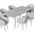 Modern Dining Table Set With Wooden Black Tabletop And Grey Chairs Golden Legs