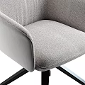 Modern Light Gray Office Chair With Armrests Black Five Star Base And Wheels