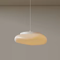 Modern Minimalist Cream Colored Cloud Shaped Pendant Light For Interior Design 3d model