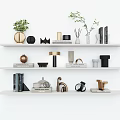 Modern Ornaments Combination Decorations Ornaments Bookshelf Wall Small Partition Storage Rack 3d model