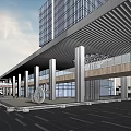 Modern Office Building Office Building Micro-signal 3d model