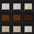 Classic Design Wooden Entryway Console Tables And Side Cabinets In Various Colors With Storage Doors