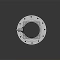 Industrial Electric Motor With Silver Gear Housing And Black Metal Components