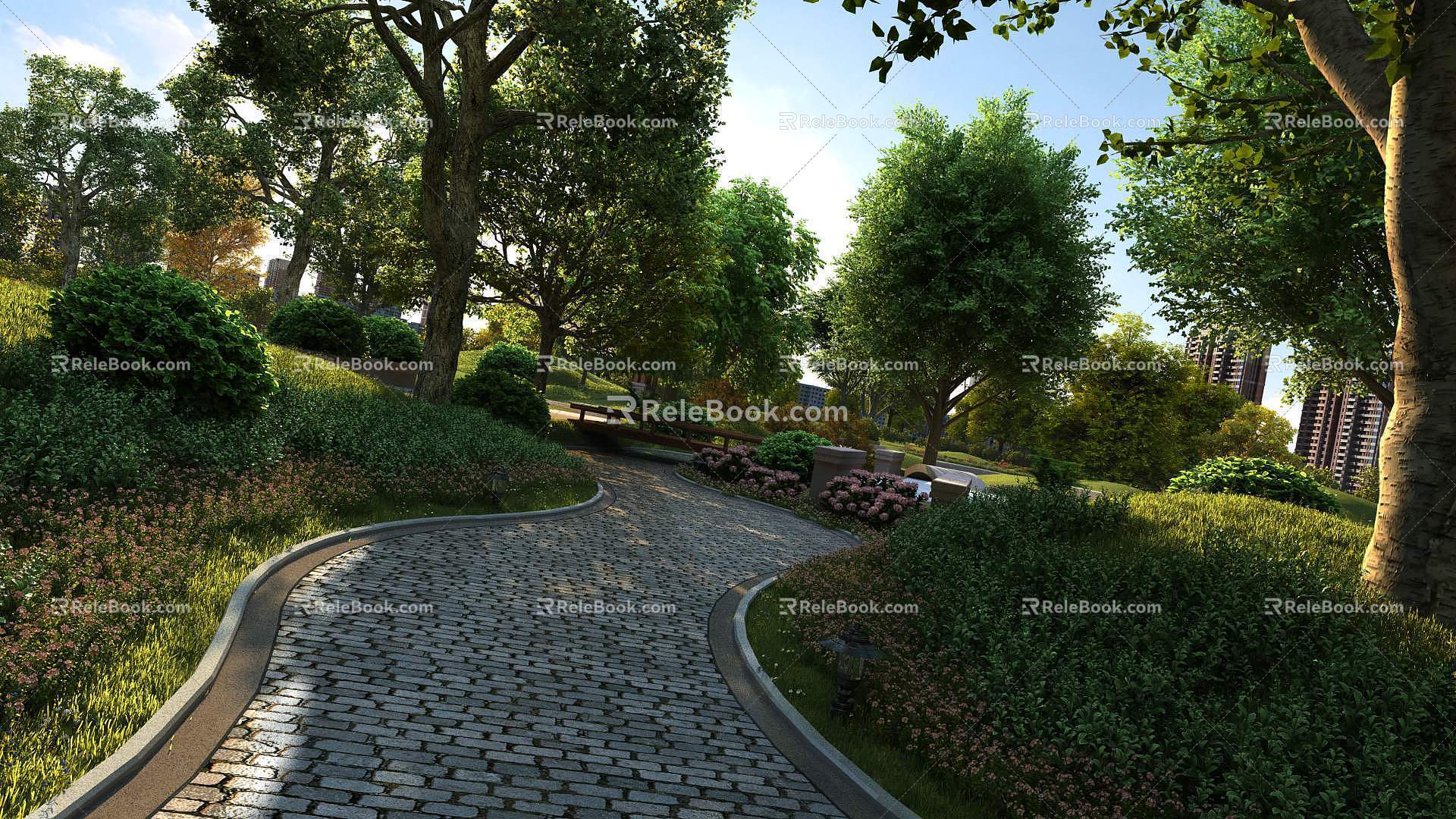 Modern Park Park Landscape 3d model