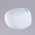 Modern White Toilet With Sleek Curved Design And Smooth Surface Finish