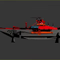 Red Lego Speedboat Water Vehicle Model With Weapons And Blue Cockpit Interior
