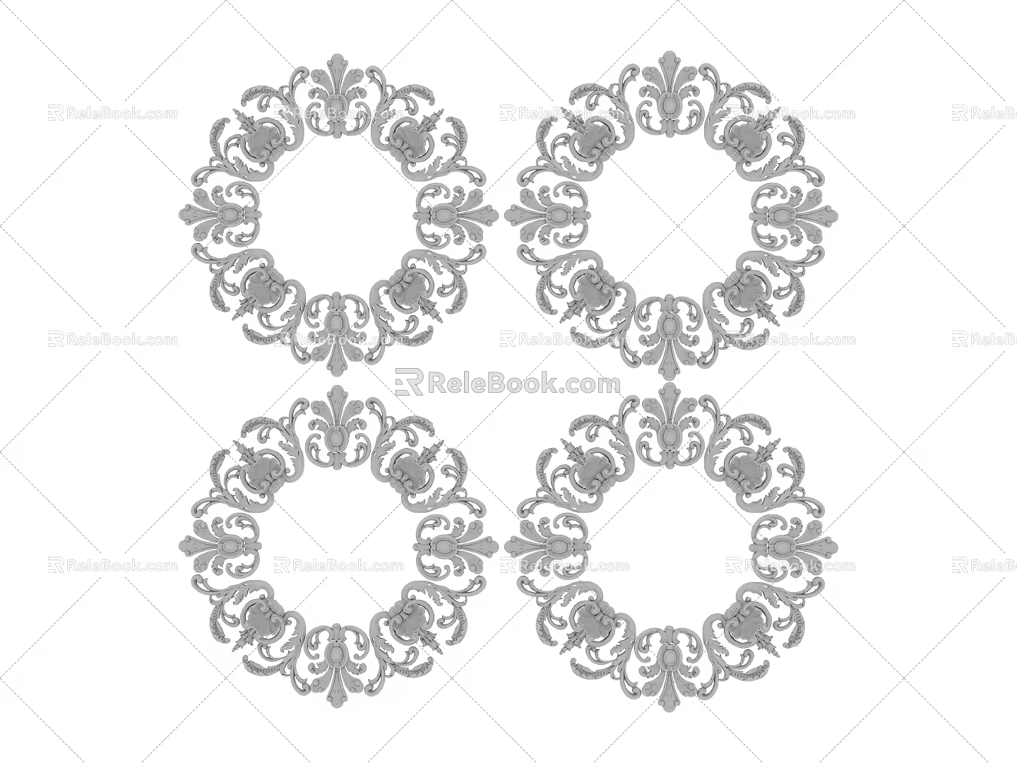 Hardware engraved pattern 3d model