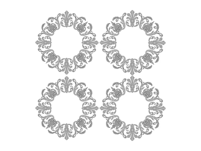 Intricate Decorative Circular Gray Carvings With Ornamental Design Elements And Patterns 3d model