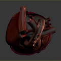 Human Heart Anatomical 3D Model With Detailed Red Vessels And Structure