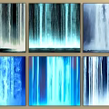 Artistic Lightbox With Blue Waterfall Patterns Various Tones And Decorative Designs