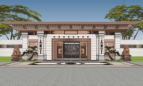 New Chinese Gate Entrance Gate 3d model