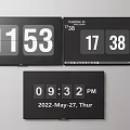 Multiple Wall Mounted Digital TVs Displaying Time And Date Information 3d model