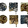 Artistic Wall Decor With Circular And Square Shapes Vibrant Colors Textured Design