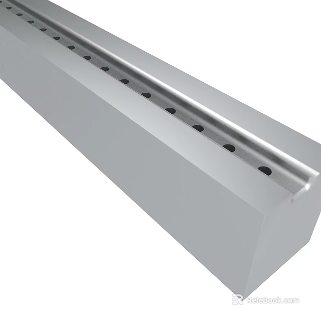 Durable Industrial Metal Strip Featuring Multiple Holes For Structural Applications 3d model 