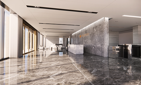 Modern Hall Lobby 3d model