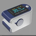 Blue And White Digital Pulse Oximeter With SpO2 And Heart Rate