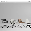 Modern Office Chairs With Swivel Design Multiple Colors For Workspace 3d model