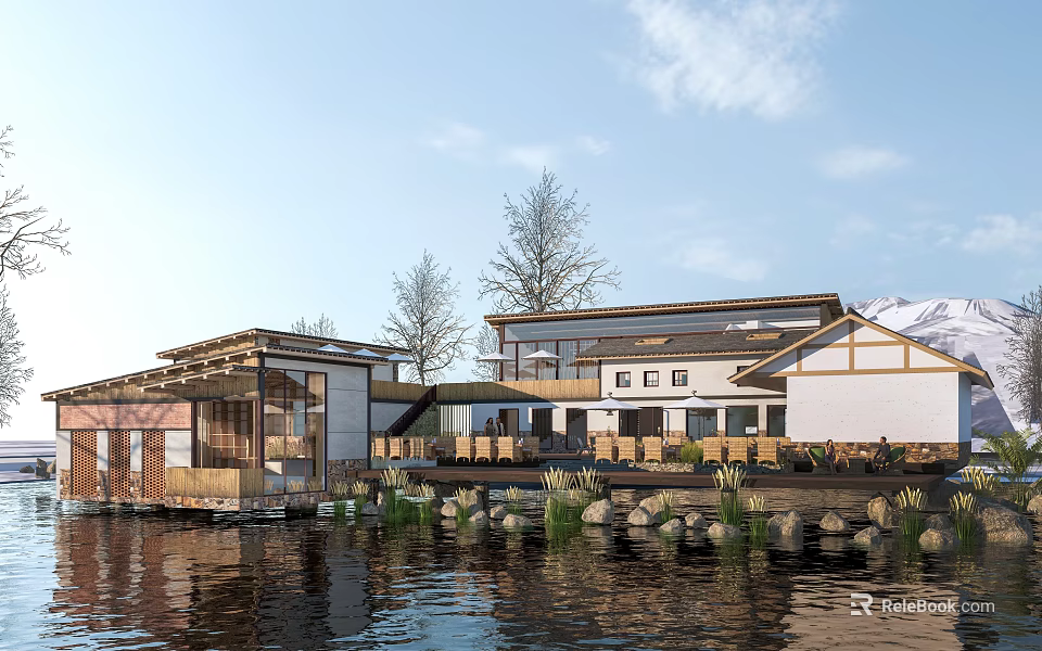 Rural Self Built House With Modern Design Waterfront View And Natural Surroundings 3d model 