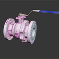 Stainless Steel Industrial Ball Valve With Blue Handle And Flanged Connections