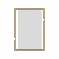 Bathroom Mirror with Gold Accents in Modern Interior Featuring White Bathtub and Gold Towel Rack