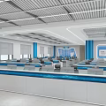 Modern public office area Science and technology centralized control center office area 3d model