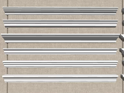 Decorative Gypsum Cornice Mouldings With Various Designs For Interior Decoration 3d model