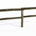 Rustic Wooden Fence With Natural Posts And Horizontal Rails For Outdoor Use