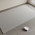 Light Gray Square Rug With Geometric Diamond Lines In Modern Room Near Window