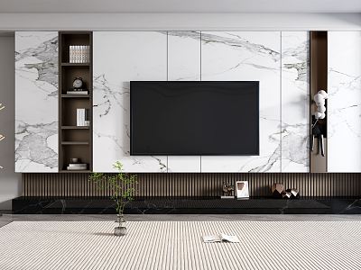 Modern TV background wall model