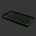 Black Rectangular Plastic Garden Accessory Tray With Drainage Strips For Planting 3d model