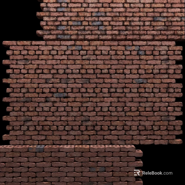 Red Brick Wall With Classic Texture And Natural Brick Arrangement 3d model 