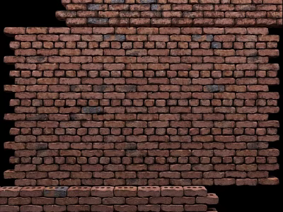 Red Brick Wall With Classic Texture And Natural Brick Arrangement 3d model