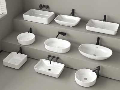 wash basin wash basin counter basin faucet 3d model