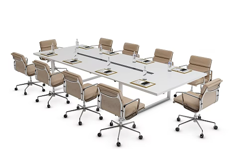 Modern Conference Table and Chair Conference Table 3d model