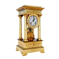 Golden Antique Brass Clock With Ornate Carved Design And European Style