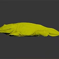 3D Rendered Prehistoric Aquatic Reptile Character with Streamlined Body Yellow Green Skin and Sharp Teeth