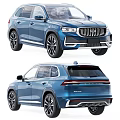 Blue SUV Car Front And Rear View Showcase