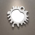 Decorative Sun Shaped Silver Mirror Hanging On Wall Reflecting Modern Room Interior 3d model