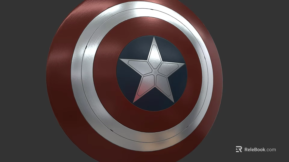 Inflatable Captain America Shield Decorative Prop With Red Silver Blue Star Design 3d model 