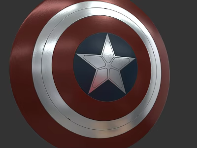Inflatable Captain America Shield Decorative Prop With Red Silver Blue Star Design 3d model