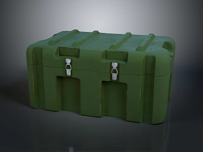 Durable Green Hard Shell Storage Box With Metal Latches For Household Organizing 3d model