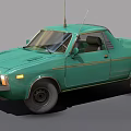 Vintage Green Pickup Truck with Antenna and Classic Exterior Design