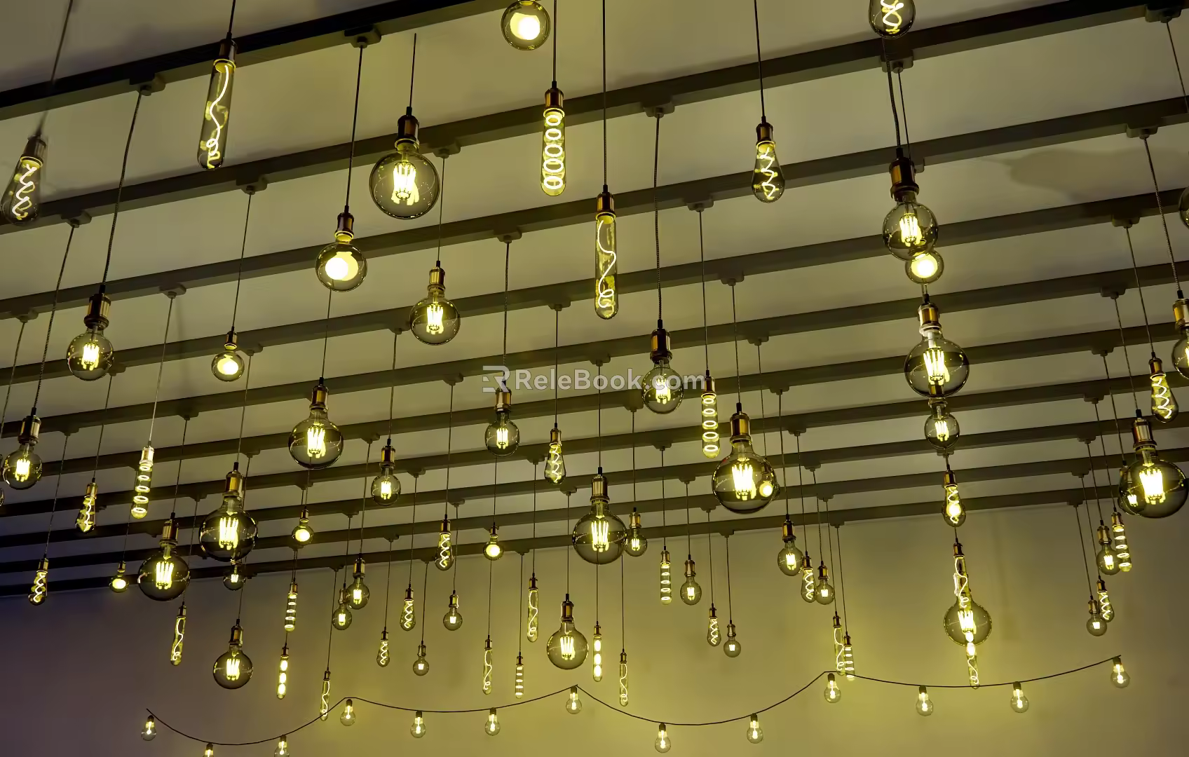 Chandelier hanging lamp indoor lamp bulb star lamp atmosphere lamp color LED lamp landscape lamp breathing lamp 3d model