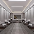 Modern Hotel Public Lounge Interior With Comfortable Sofas Chairs Elegant Lighting And Neutral Walls
