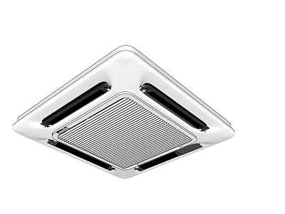Silver Ceiling Mounted Air Conditioner Fan With Square Grille Design 3d model