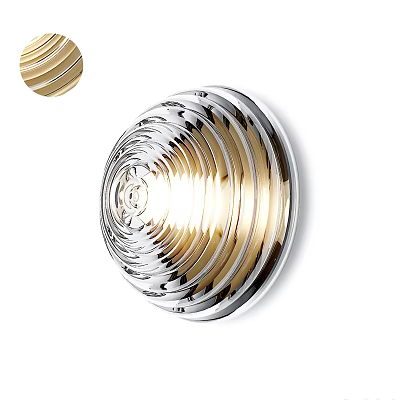 Modern Metallic Wall Lamp With Silver And Gold Spiral Design For Interior Decor 3d model