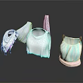 Colorful Vest And Sleeve Designs With White Light Blue Striped And Purple Details