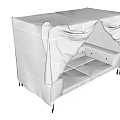Modern Two Seater Sofa With White Fabric Cover And Metal Legs