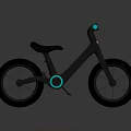 Stylish Dark Gray Kids Bicycle With Blue Handlebars And Accent Details