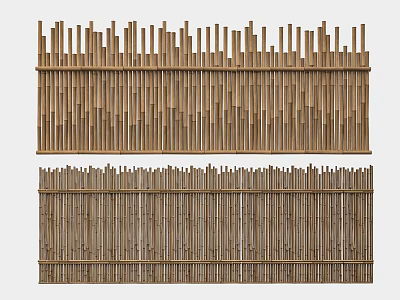 Decorative Bamboo Partition Design With Vertical Wooden Slats For Home Decor 3d model